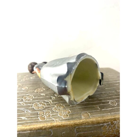 Vintage Wilton Brunette SILVER Bride & Groom Wedding Cake Topper Figurine Hong K - Picture 5 of 5